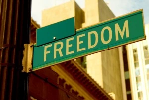 Freedom street in America.