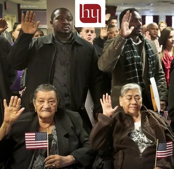 Immigrants taking the citizenship oath in the USA - English Language Citizenship Test: Who’s Exempt? 10 Things To Know