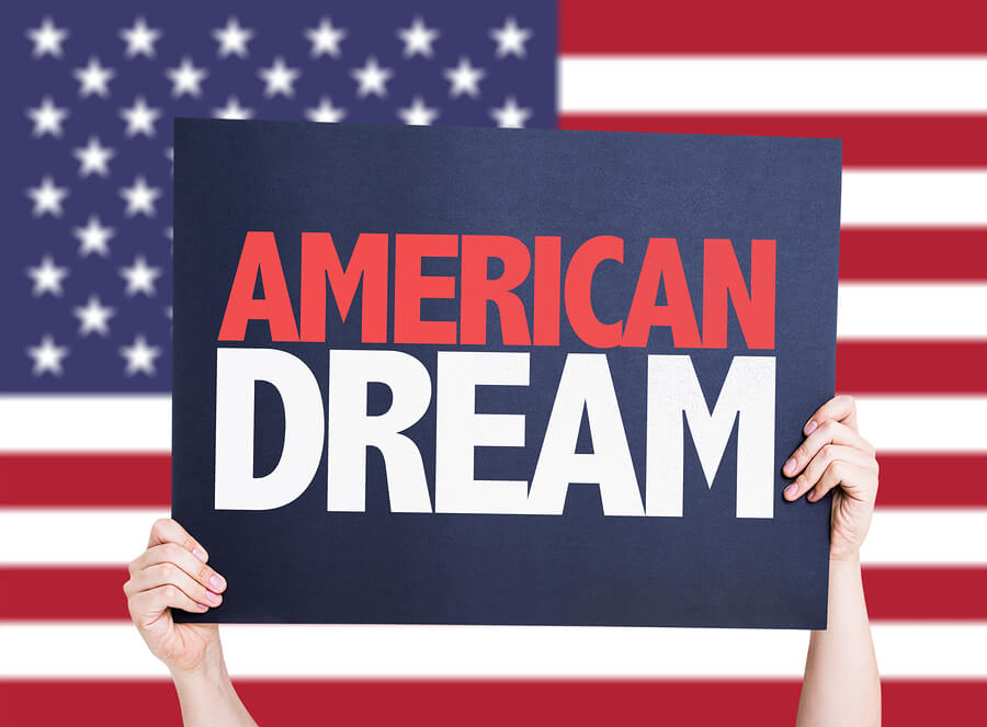 bigstock American Dream card with USA b 91200017